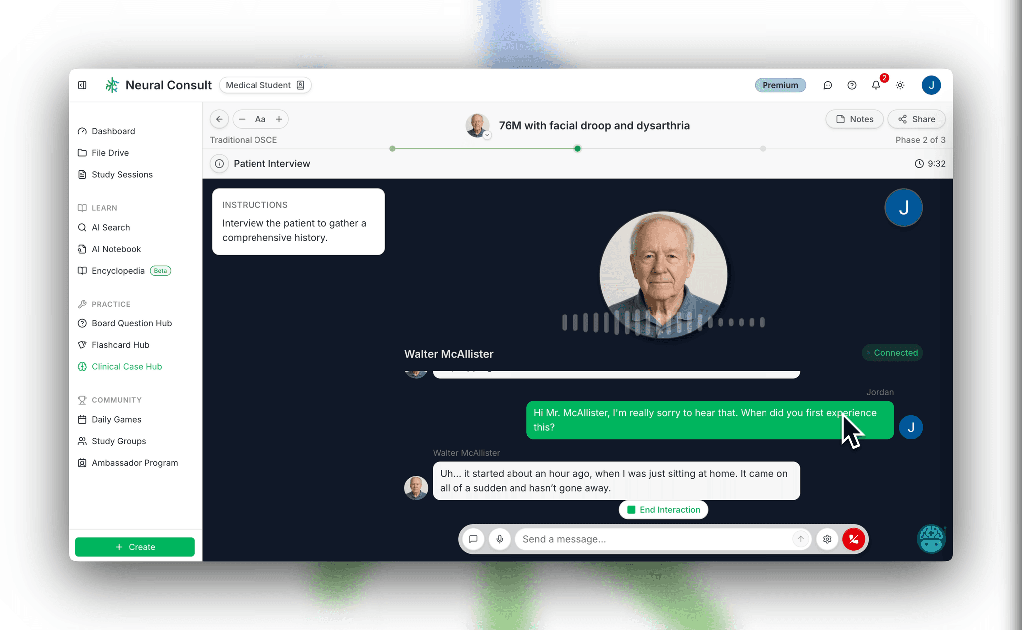 Step 3: Chat with your patient using voice or text