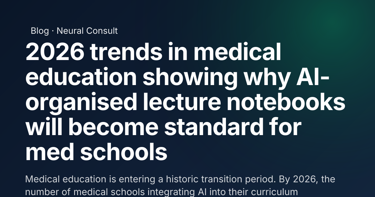 2026 trends in medical education showing why AI-organised lecture ...