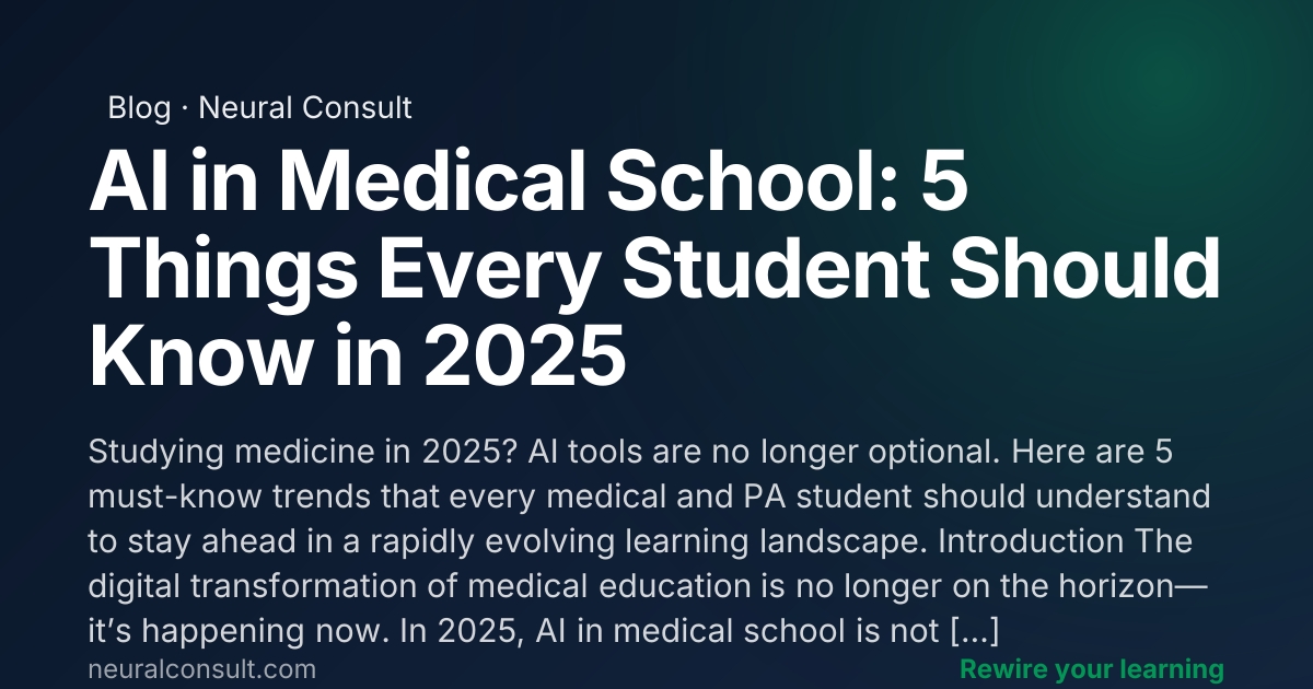 AI in Medical School: 5 Things Every Student Should Know in 2025 ...