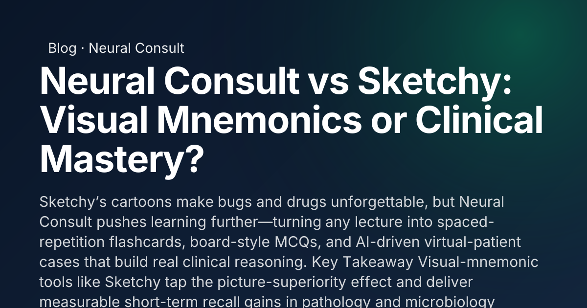 Neural Consult vs Sketchy: Visual Mnemonics or Clinical Mastery ...