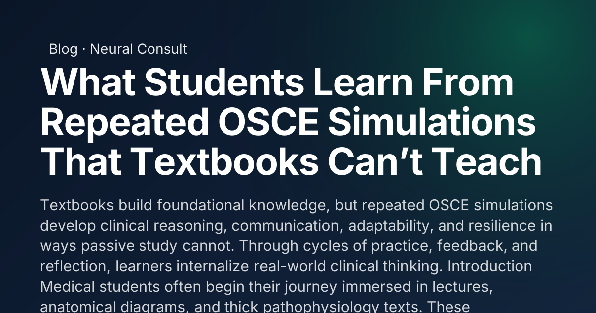 What Students Learn From Repeated OSCE Simulations That Textbooks Can’t ...