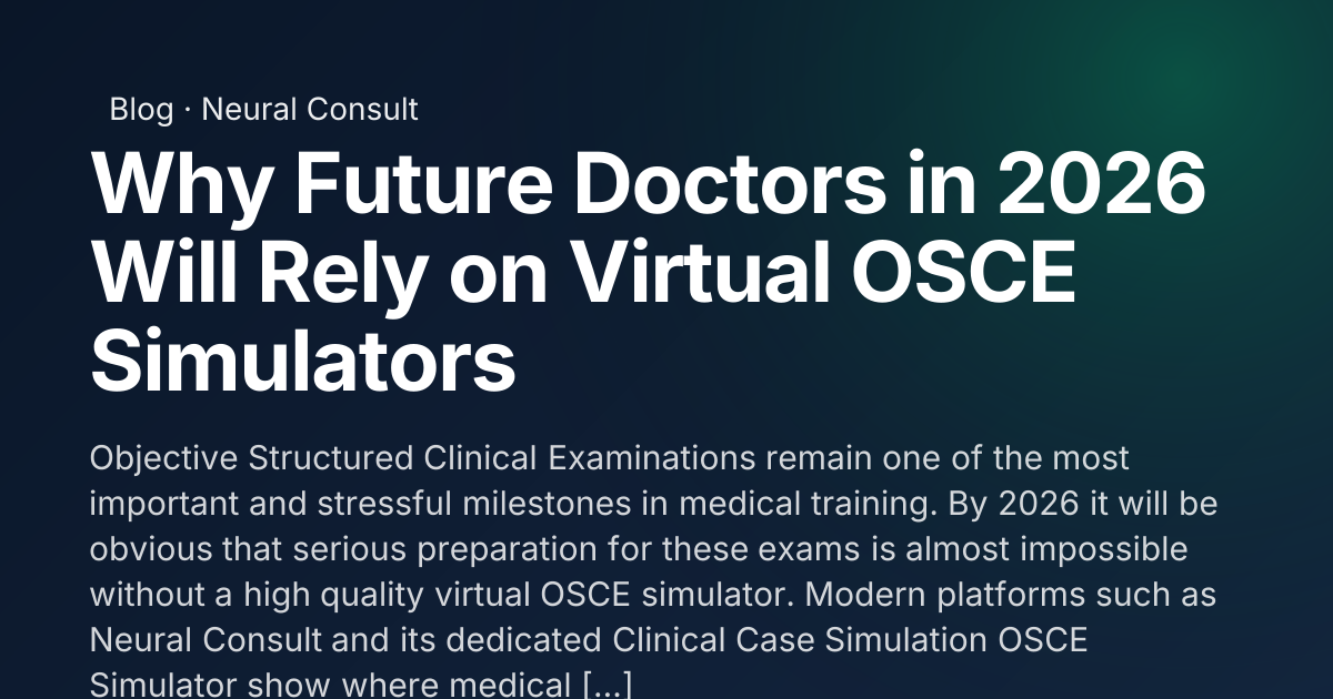 Why Future Doctors in 2026 Will Rely on Virtual OSCE Simulators ...